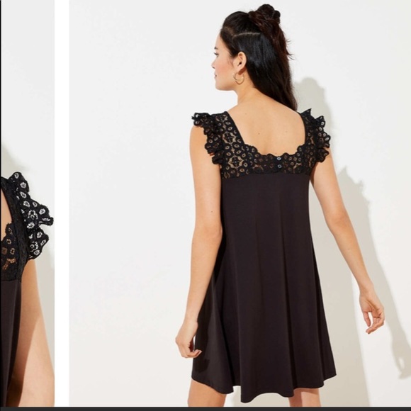 NWT LOFT | Petite ruffle lace swing dress - Picture 3 of 7